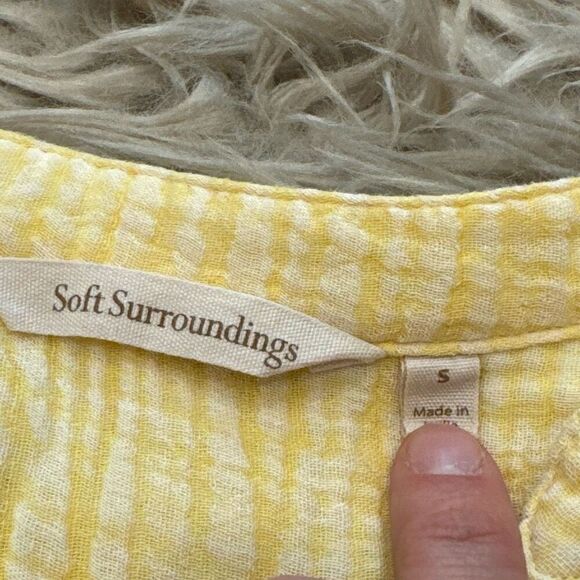 Soft surroundings yellow blouse size small - Picture 2 of 5
